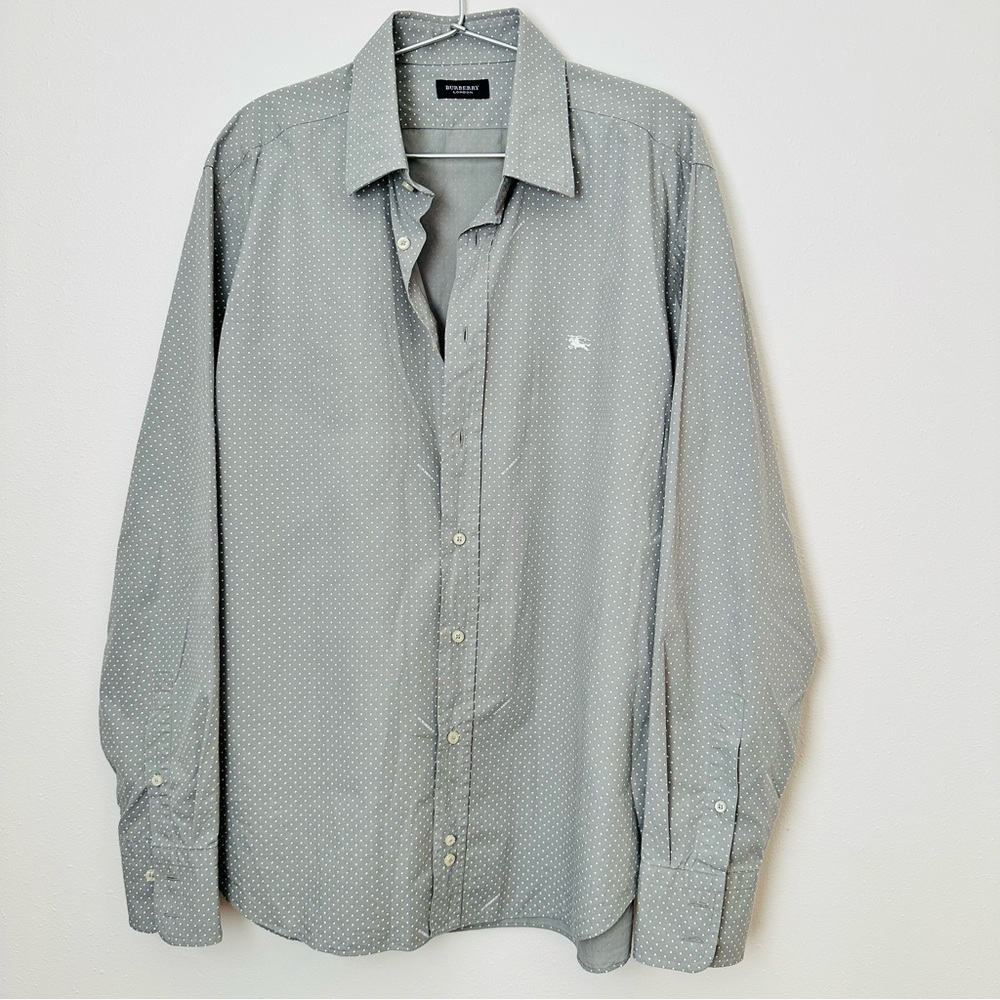 Burberry London button down shirt polka dot grey - Picture 7 of 10